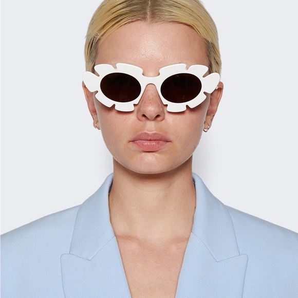 White Loewe Floral Sunglasses - Picture 1 of 13